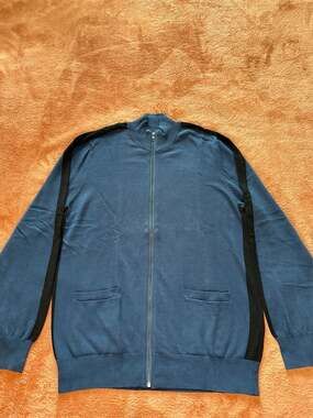 Five Four Poggy The Man Mrns Cardigan Zip Sweater Pockets Navy SZ(M)